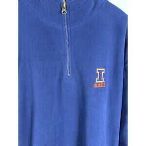 Pro Edge University of Illinois Fleece Quarter Zip Pullover Jacket. Size Large